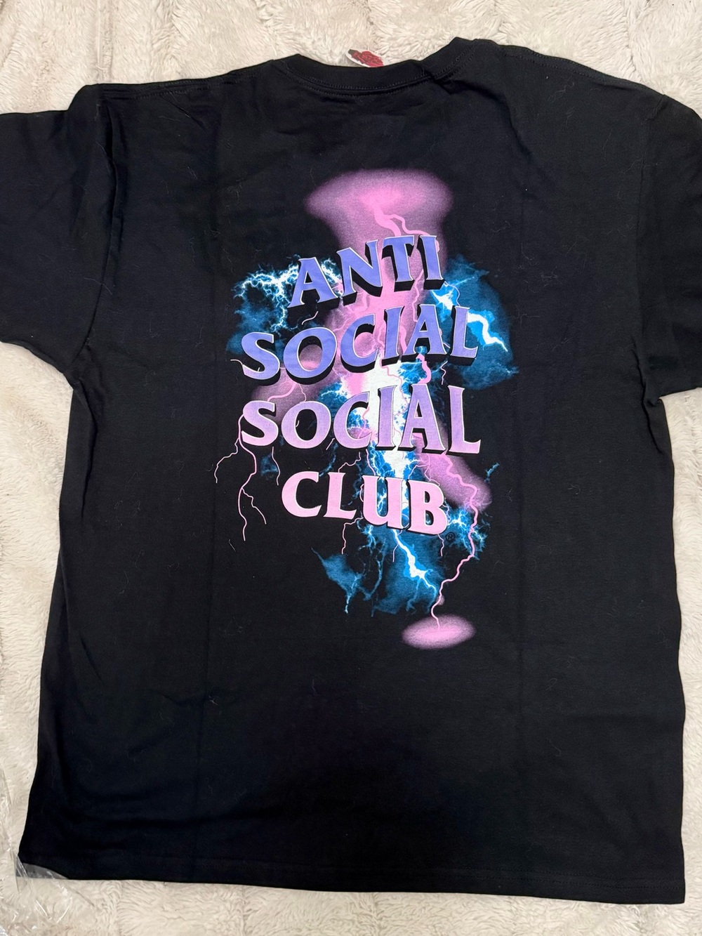 Anti Social Social Club Black Lightning Graphic Tee NWT Size XL
